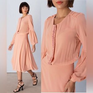 NWT Strena peach chiffon dress